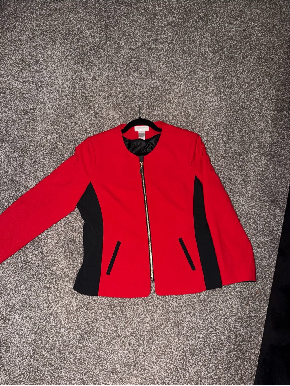 Women’s Red Zip-Front Colorblock Jacket